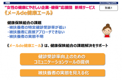 女性の健康を支援する新サービス 「メールde健康エール」「職場de健康エール」試行提供開始