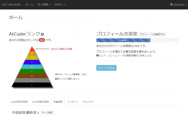 プログラミングコンテスト就職・転職サービス「AtCoderJobs」、正式リリース