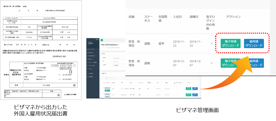 在留カード管理システム「ビザマネ」、「外国人雇用状況届出書」出力機能を追加
