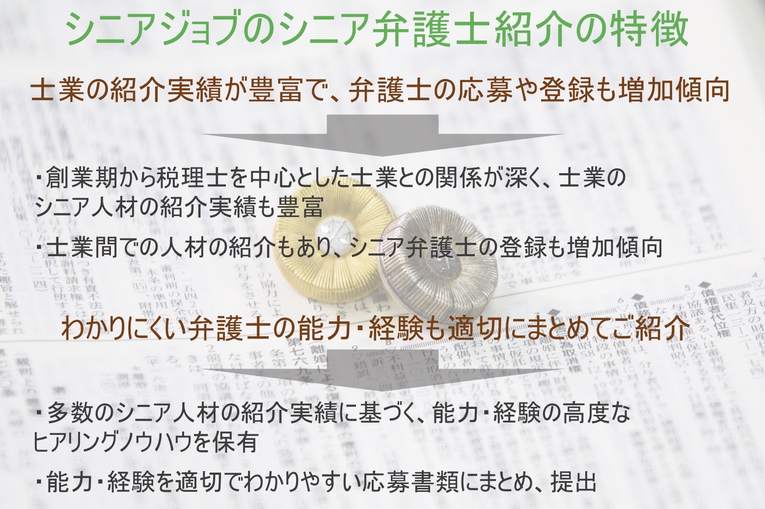 豊富な実績を持つ人材を提供。シニアジョブ、シニア弁護士の紹介を正式開始