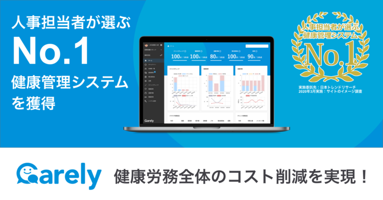 クラウドサービス「Carely」、「人事担当者が選ぶ健康管理システム」第1位に