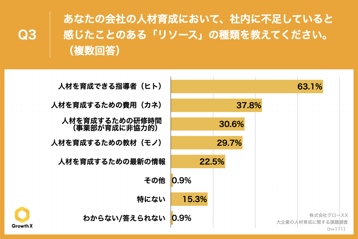 グロースXが「大企業の人材育成に関する課題調査」を実施